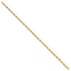 10K Polished and Textured Fancy Oval Link Bracelet
