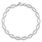 10K White Gold Polished and D/C Bracelet