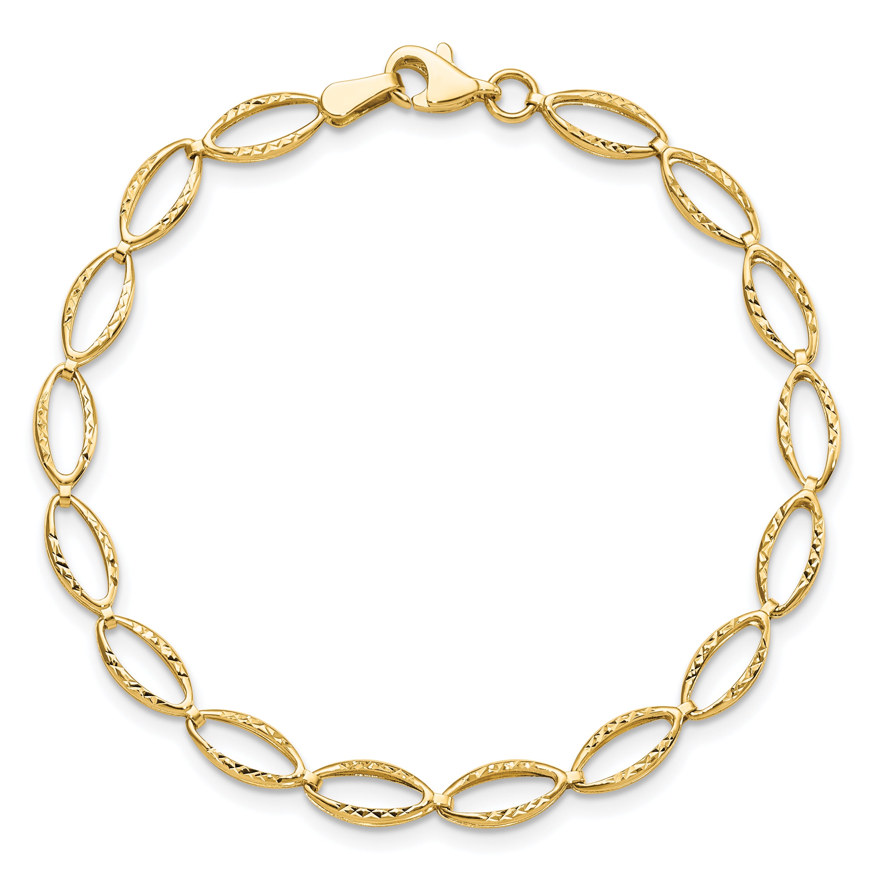 10K Polished and D/C Bracelet