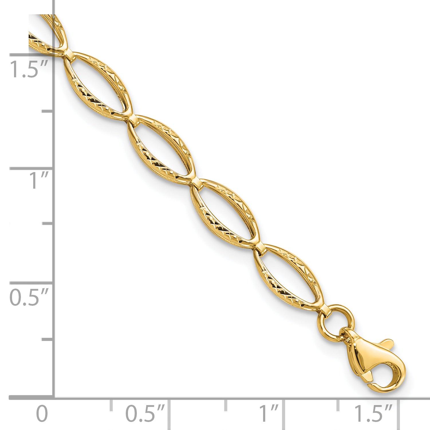 10K Polished and D/C Bracelet