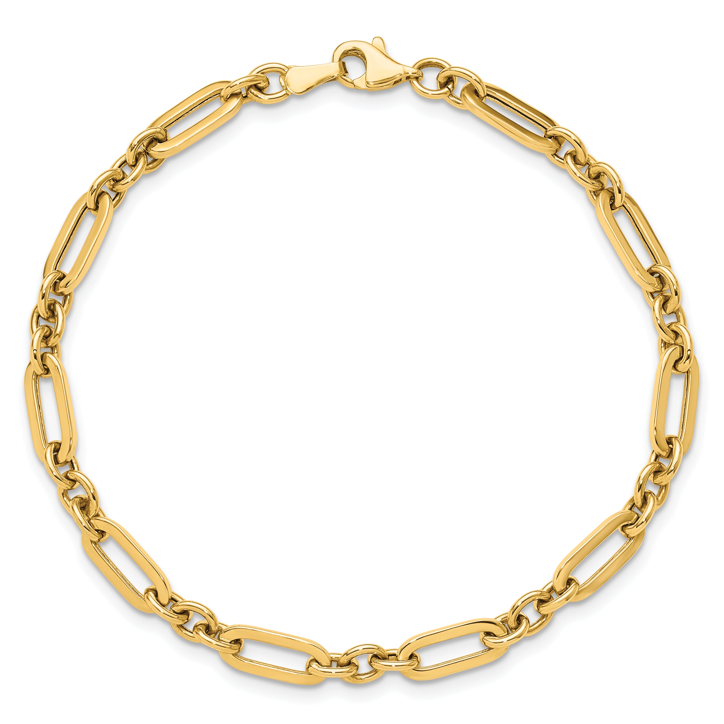 10K Polished Fancy Link Bracelet