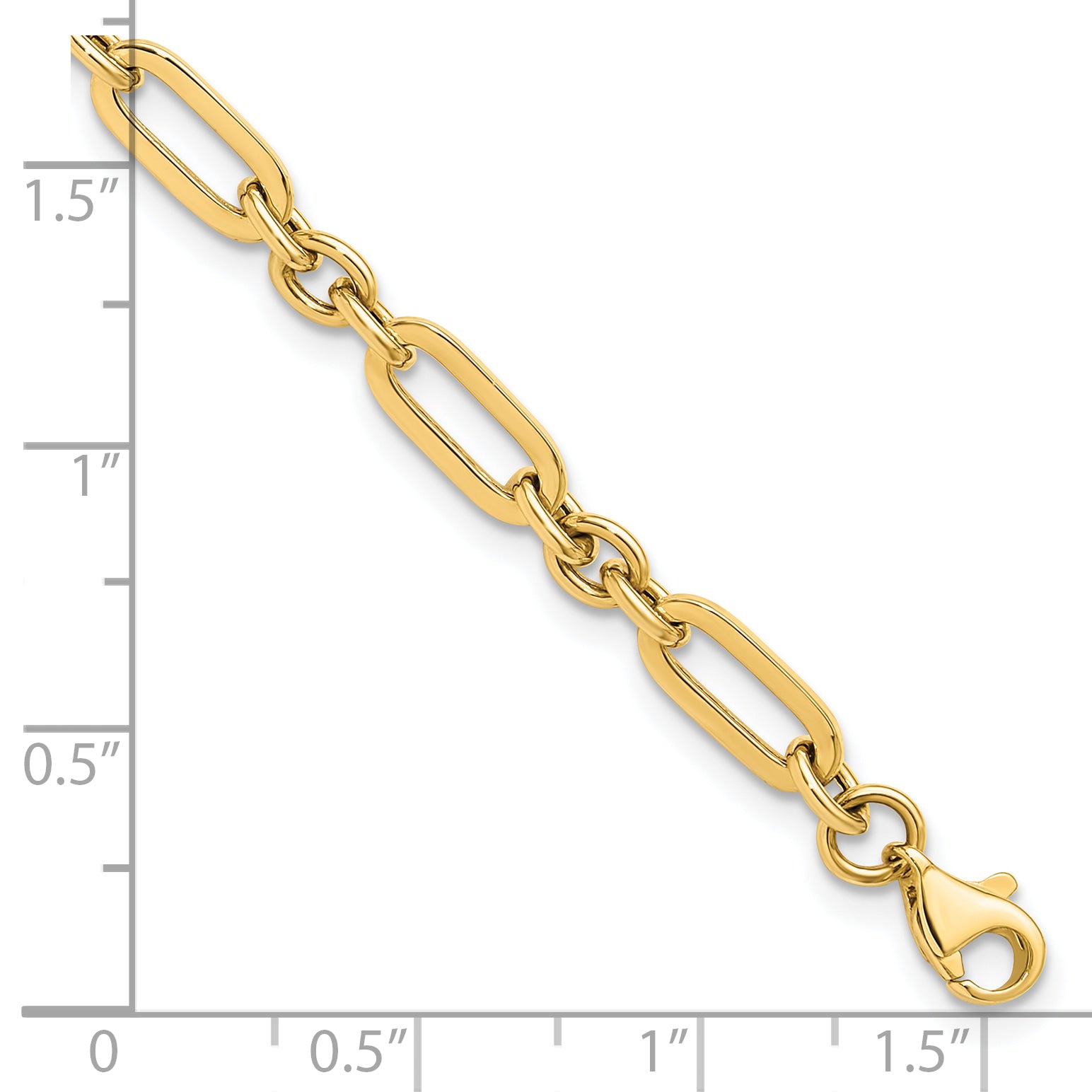 10K Polished Fancy Link Bracelet