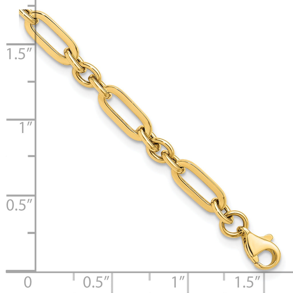 10K Polished Fancy Link Bracelet