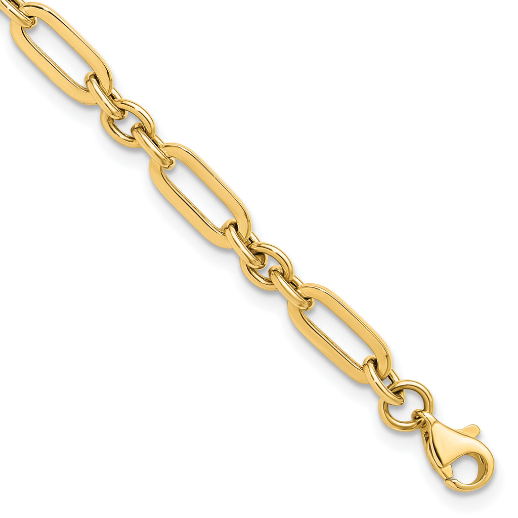 10K Polished Fancy Link Bracelet