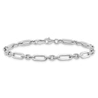 10K White Gold Polished Link Bracelet, 7.5 in