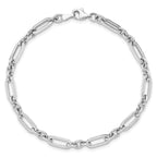 10K White Gold Polished Link Bracelet, 7.5 in