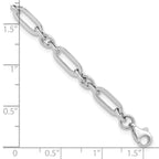 10K White Gold Polished Link Bracelet, 7.5 in