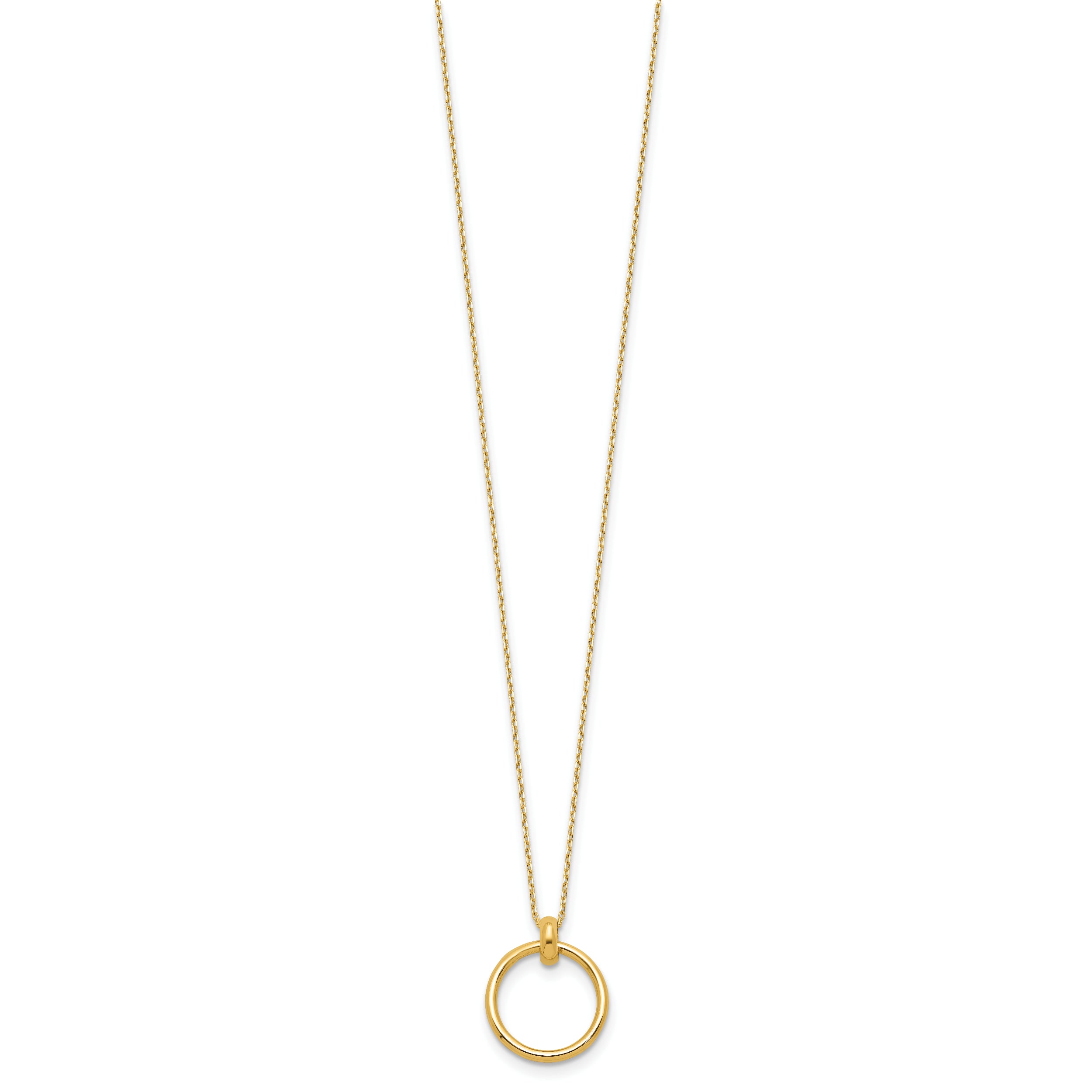 10K Polished Circle Necklace