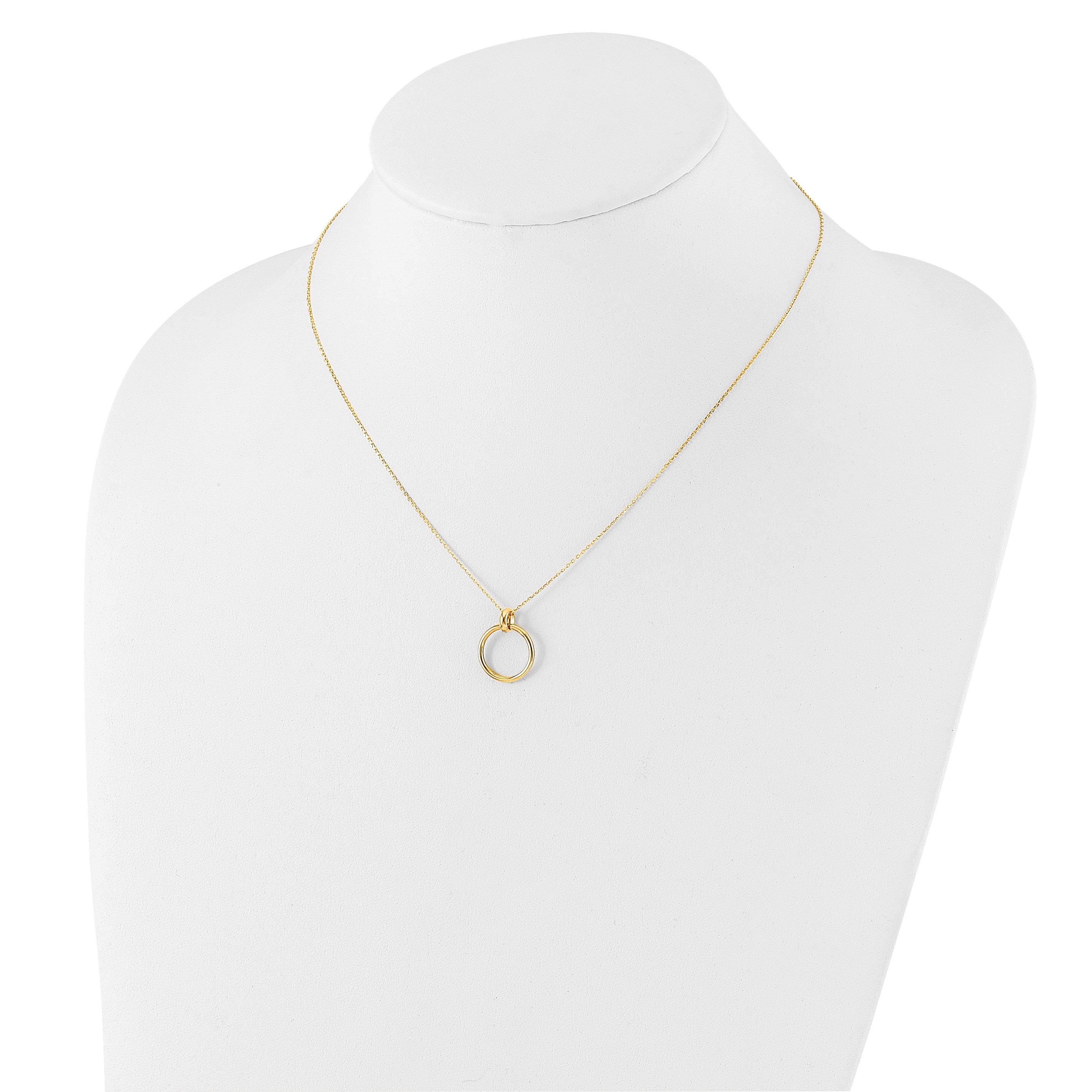 10K Polished Circle Necklace