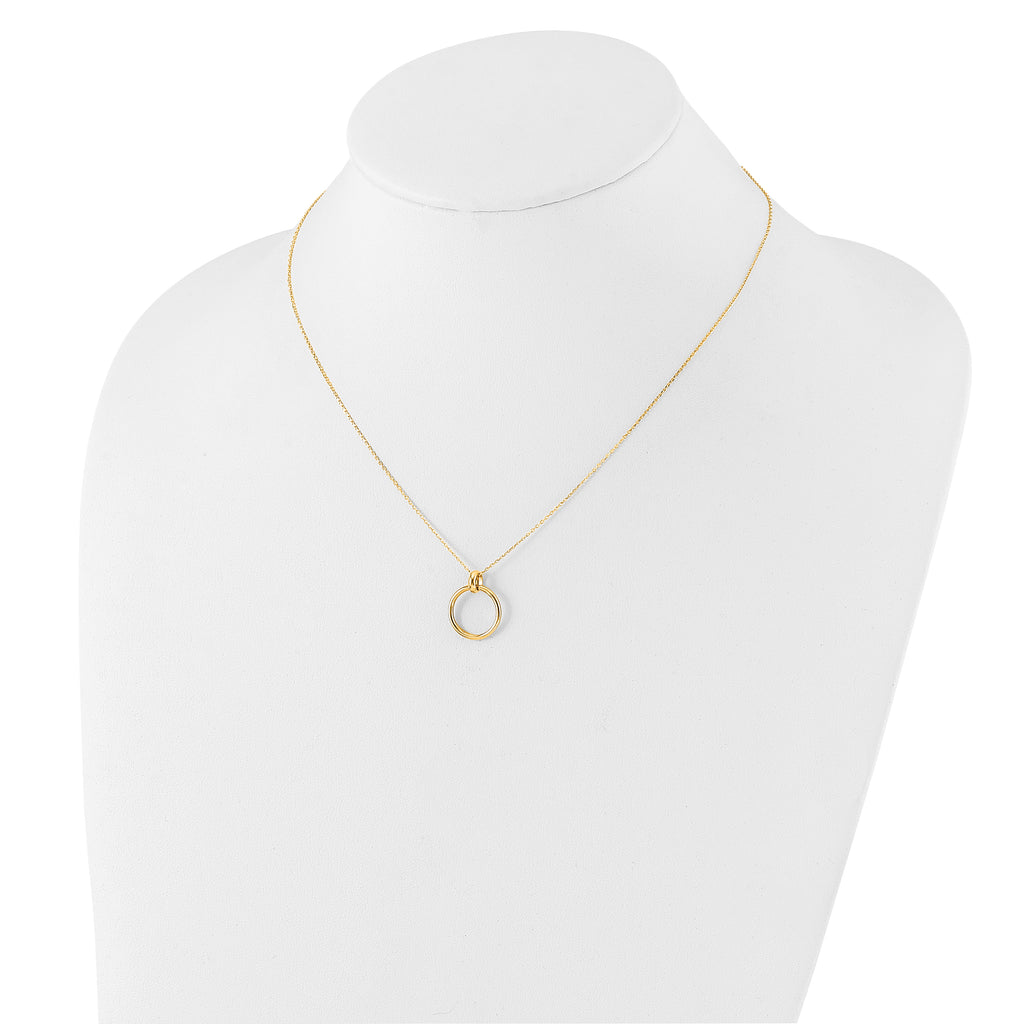 10K Polished Circle Necklace