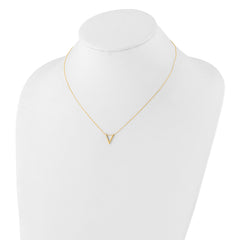 10K Polished V Necklace