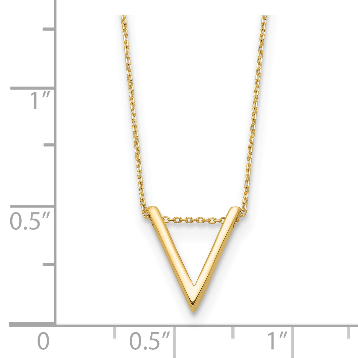 10K Polished V Necklace