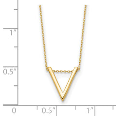 10K Polished V Necklace