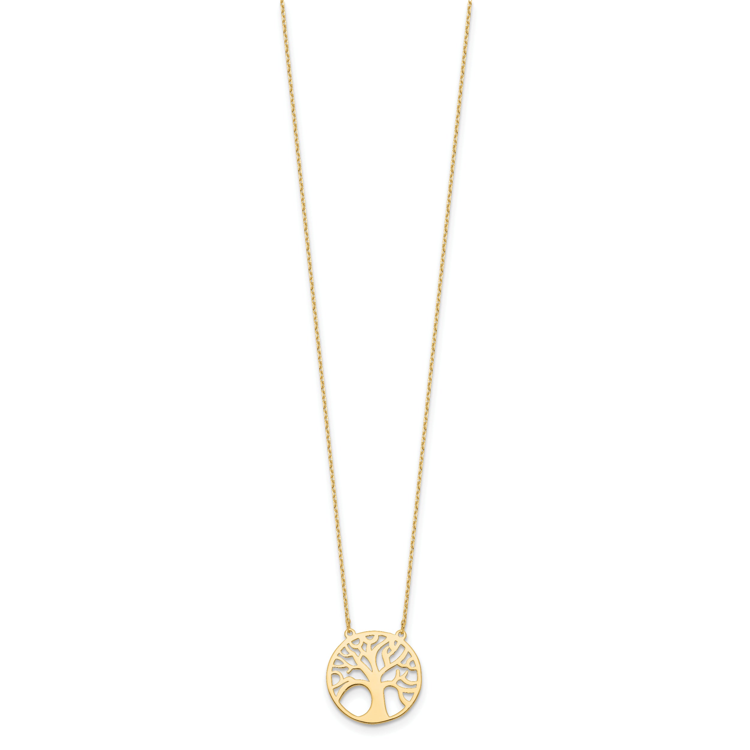 10K Polished Tree of Life Necklace