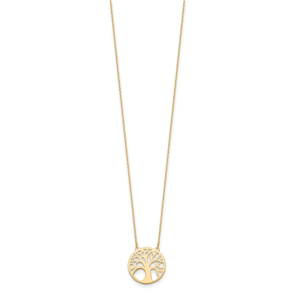 10K Polished Tree of Life Necklace