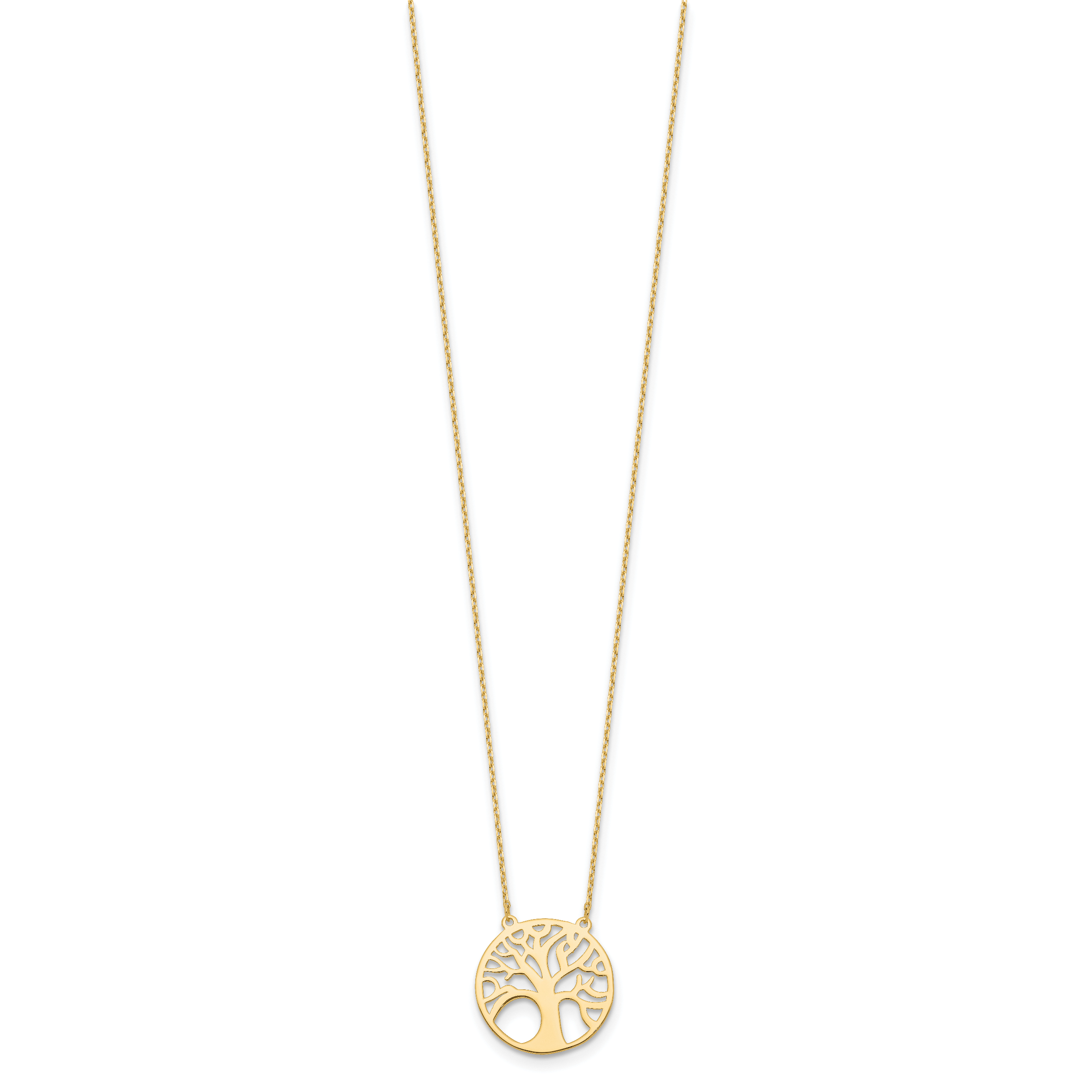 10K Polished Tree of Life Necklace