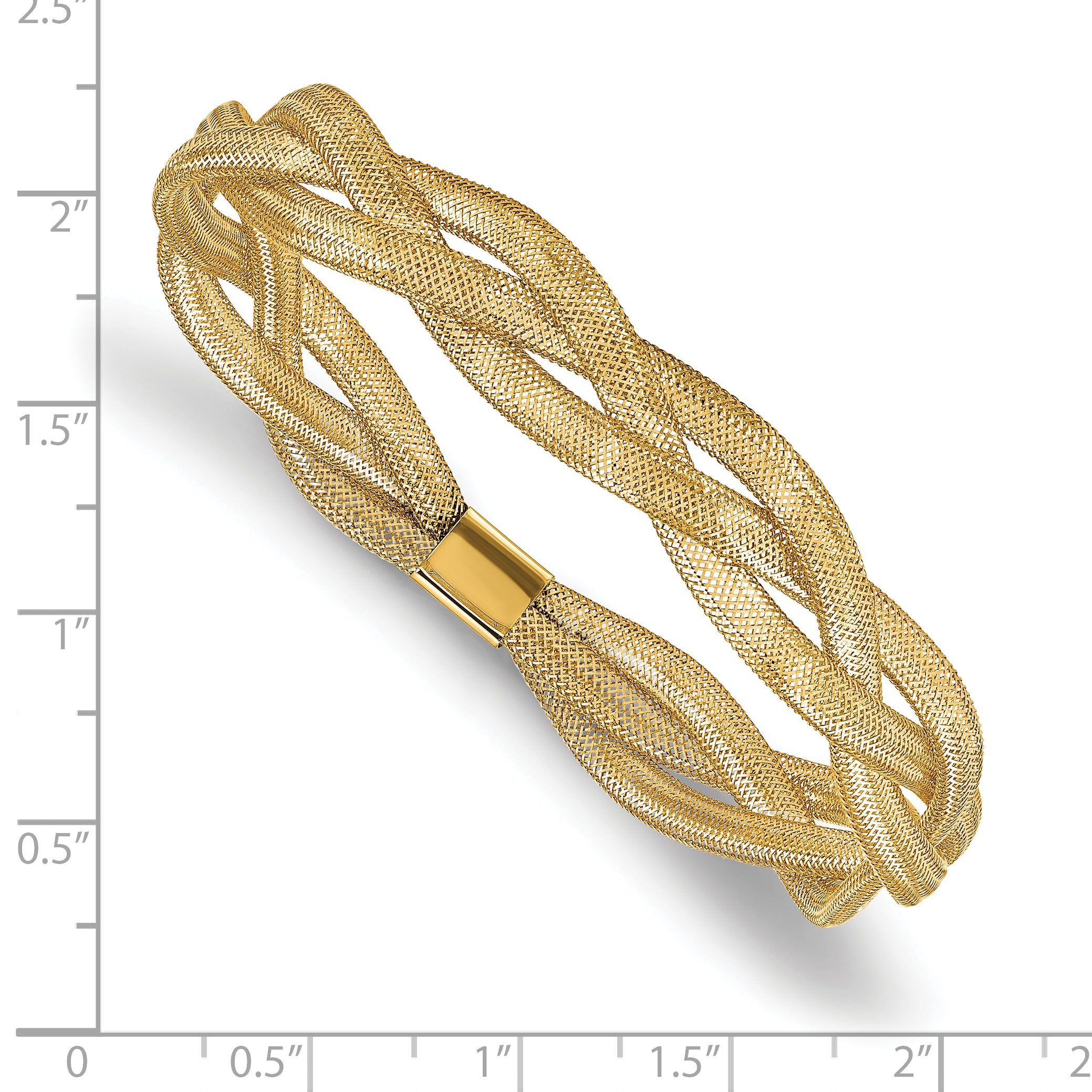 10K Fancy Stretch Bangle Bracelet