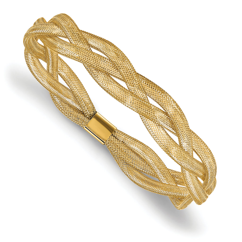 10K Fancy Stretch Bangle Bracelet