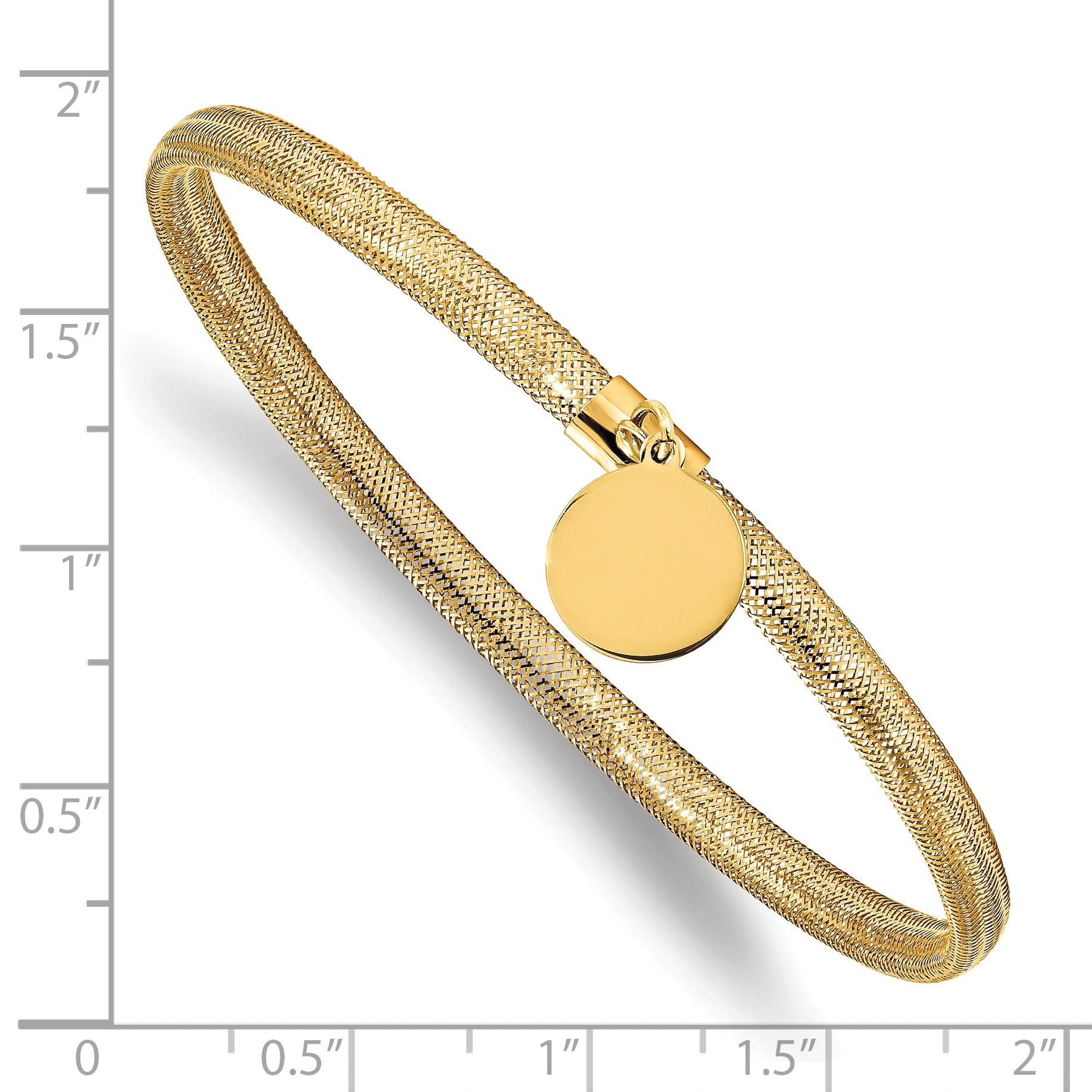 10K Stretch Mesh w/Dangle Charm Bracelet