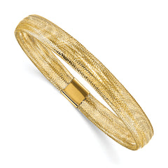 10K Polished Mesh Stretch Bracelet