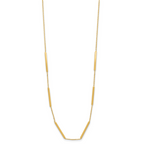 10K Polished 6 Bar Stations 16in with 1.5in ext Necklace