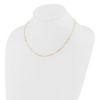 10K Polished 6 Bar Stations 16in with 1.5in ext Necklace