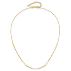 10K Polished 6 Bar Stations 16in with 1.5in ext Necklace