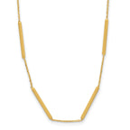 10K Polished 6 Bar Stations 16in with 1.5in ext Necklace