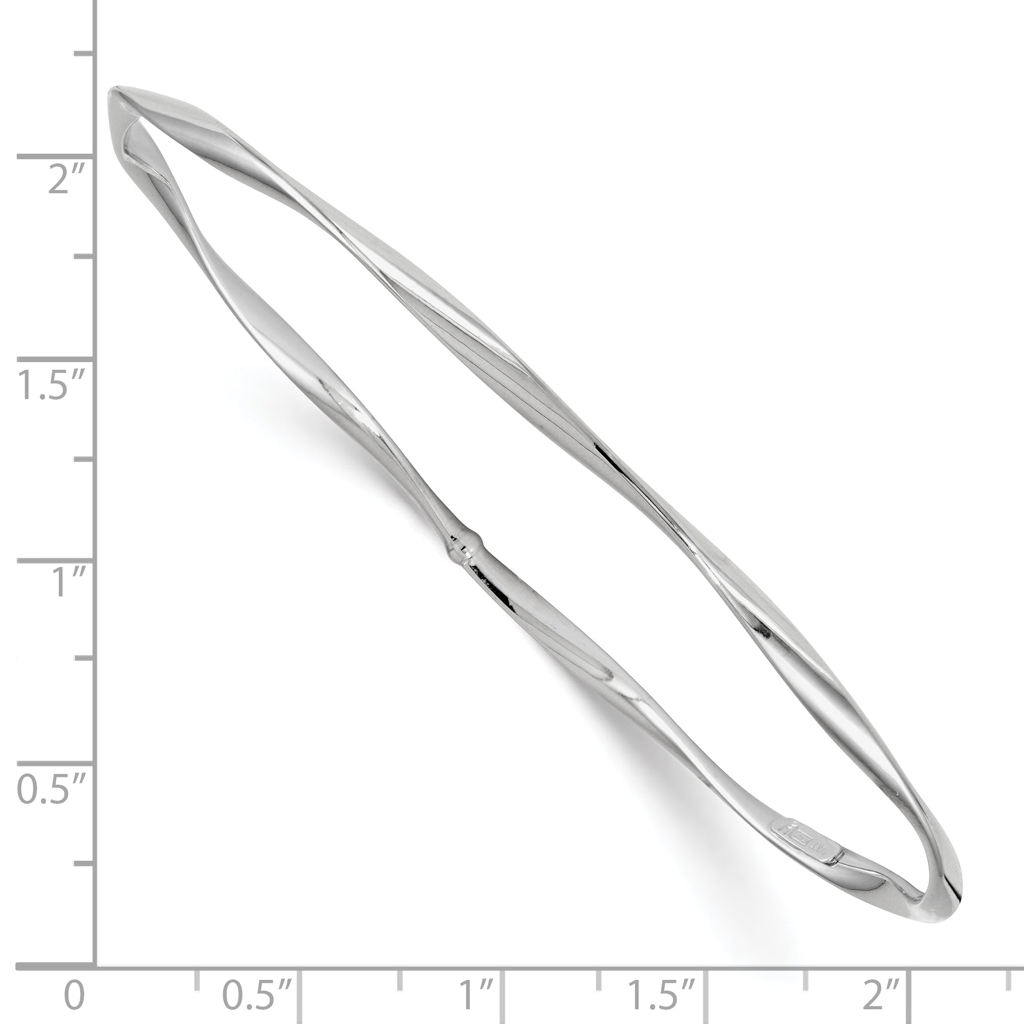 10K White Gold Polished Twisted Slip-on Bangle