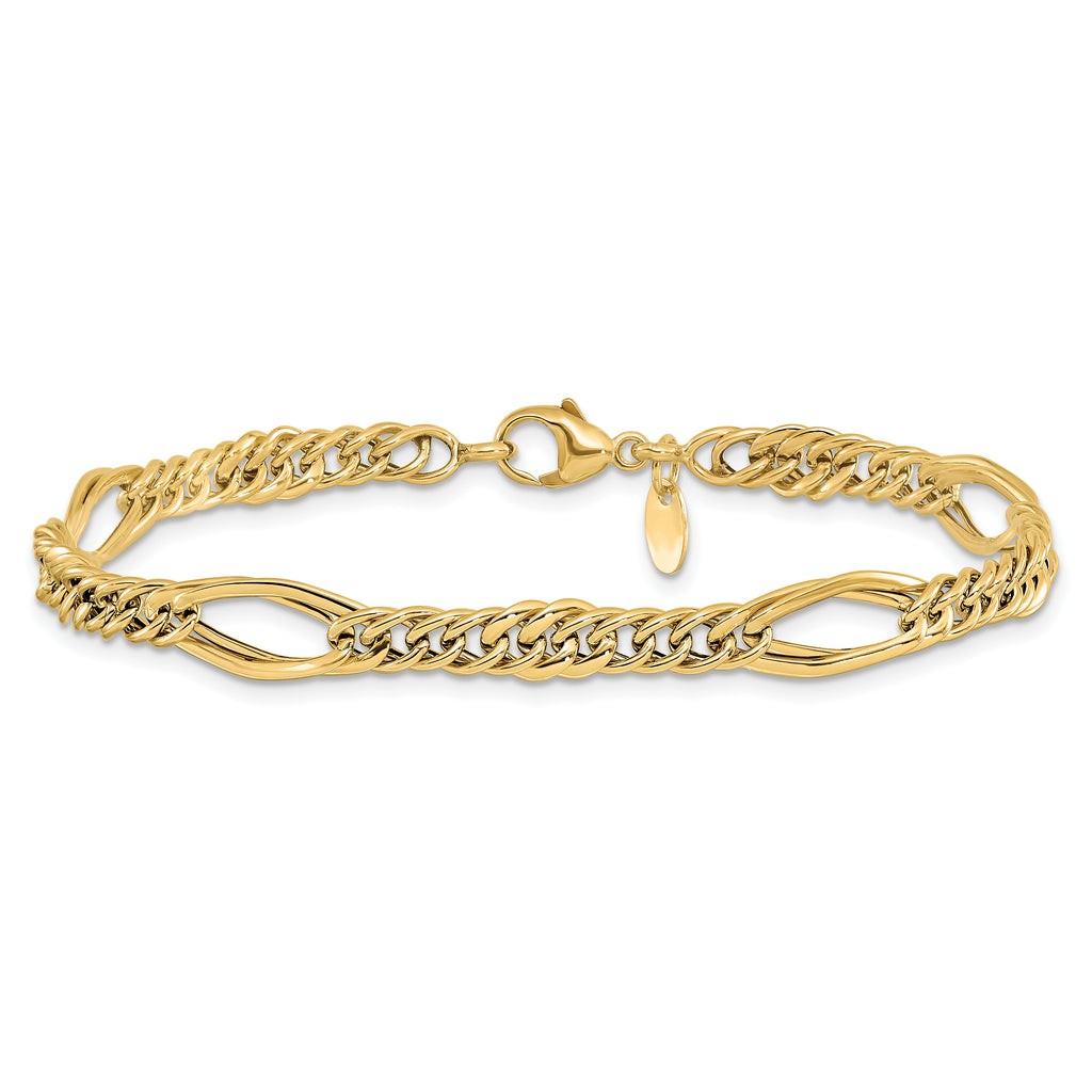 10k Polished Fancy Link Bracelet