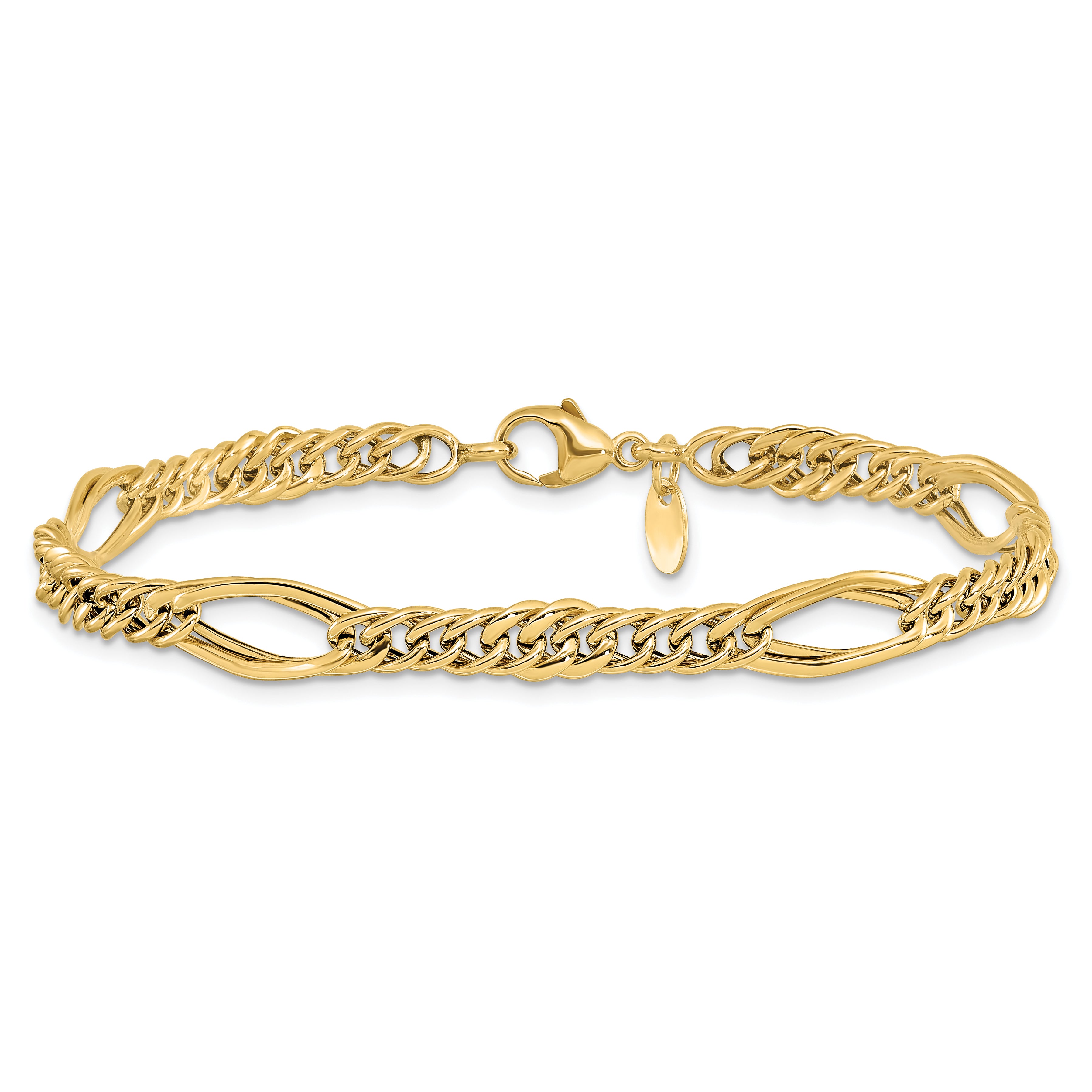 10k Polished Fancy Link Bracelet
