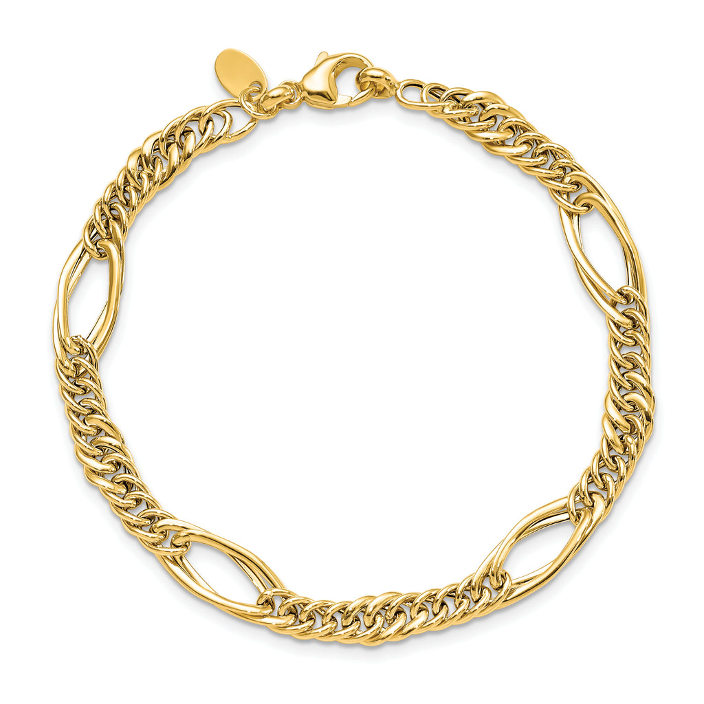 10k Polished Fancy Link Bracelet