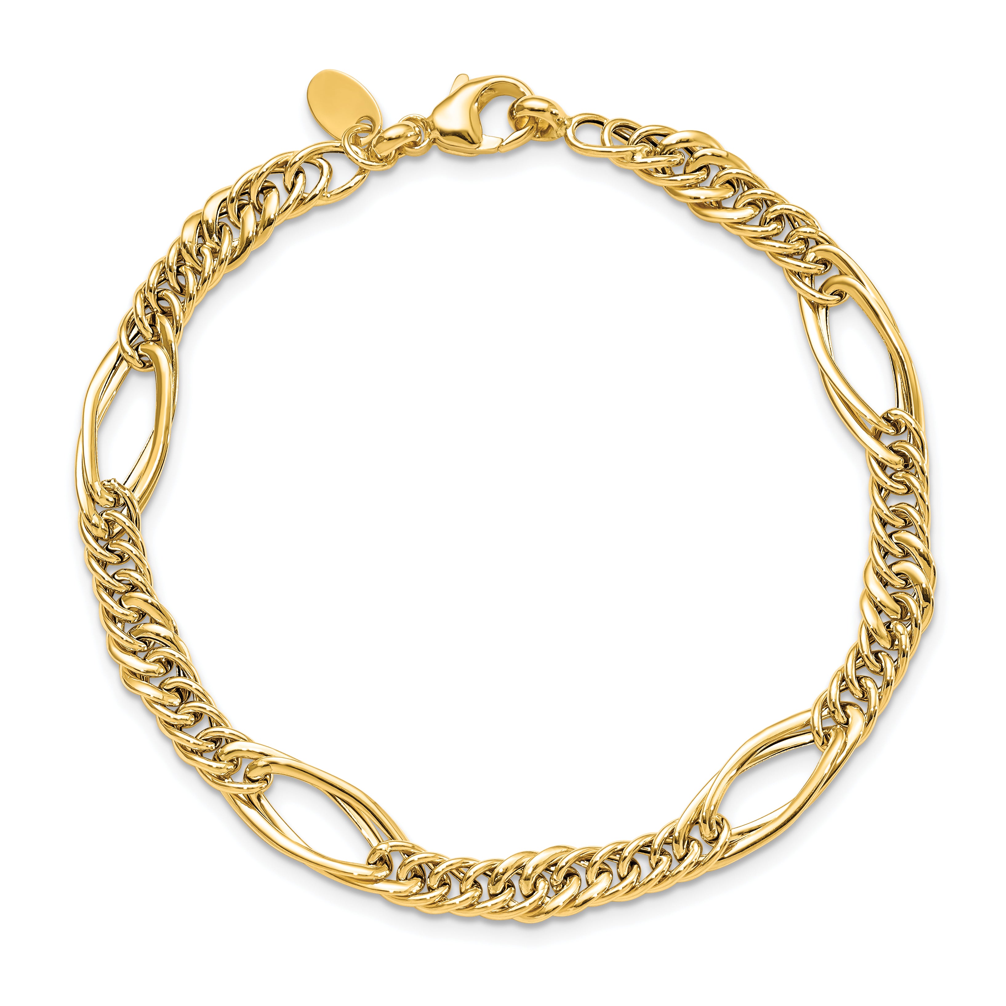 10k Polished Fancy Link Bracelet