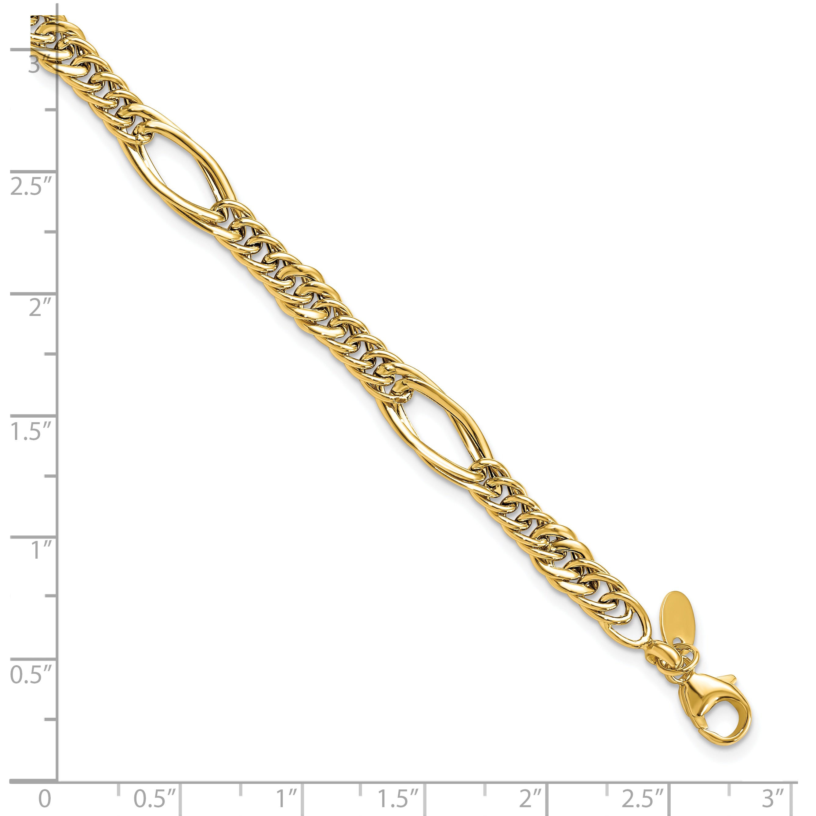 10k Polished Fancy Link Bracelet