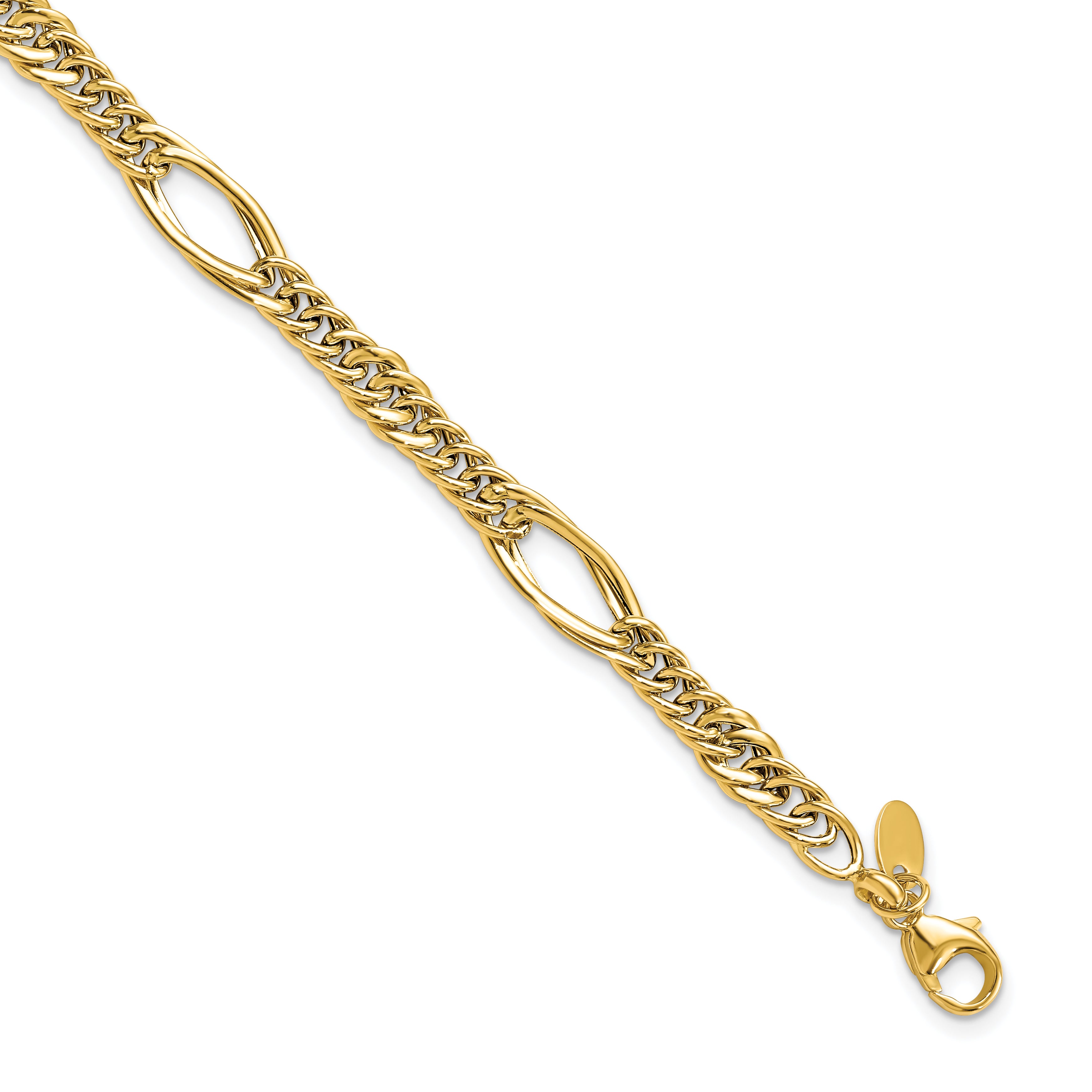 10k Polished Fancy Link Bracelet