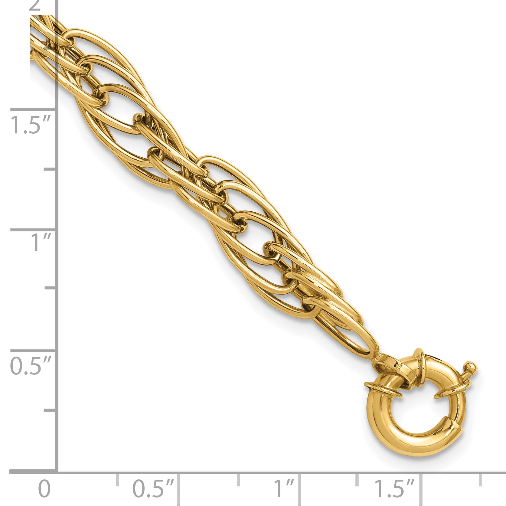 10K Polished Fancy Oval Link Bracelet
