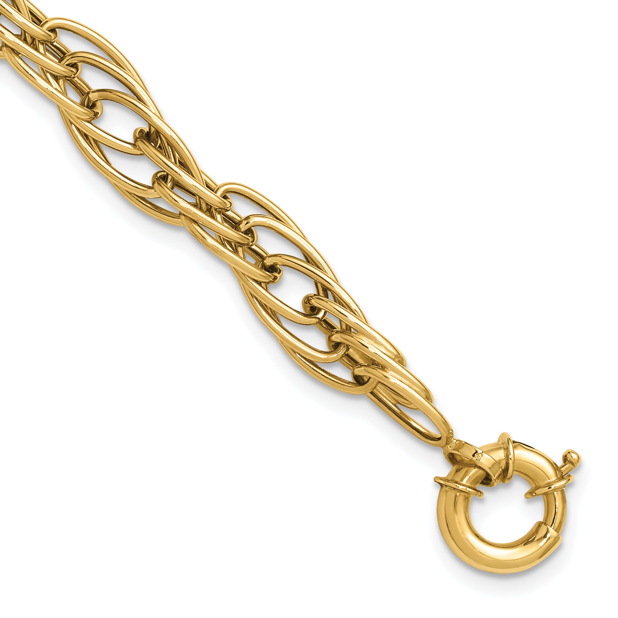10K Polished Fancy Oval Link Bracelet Main image