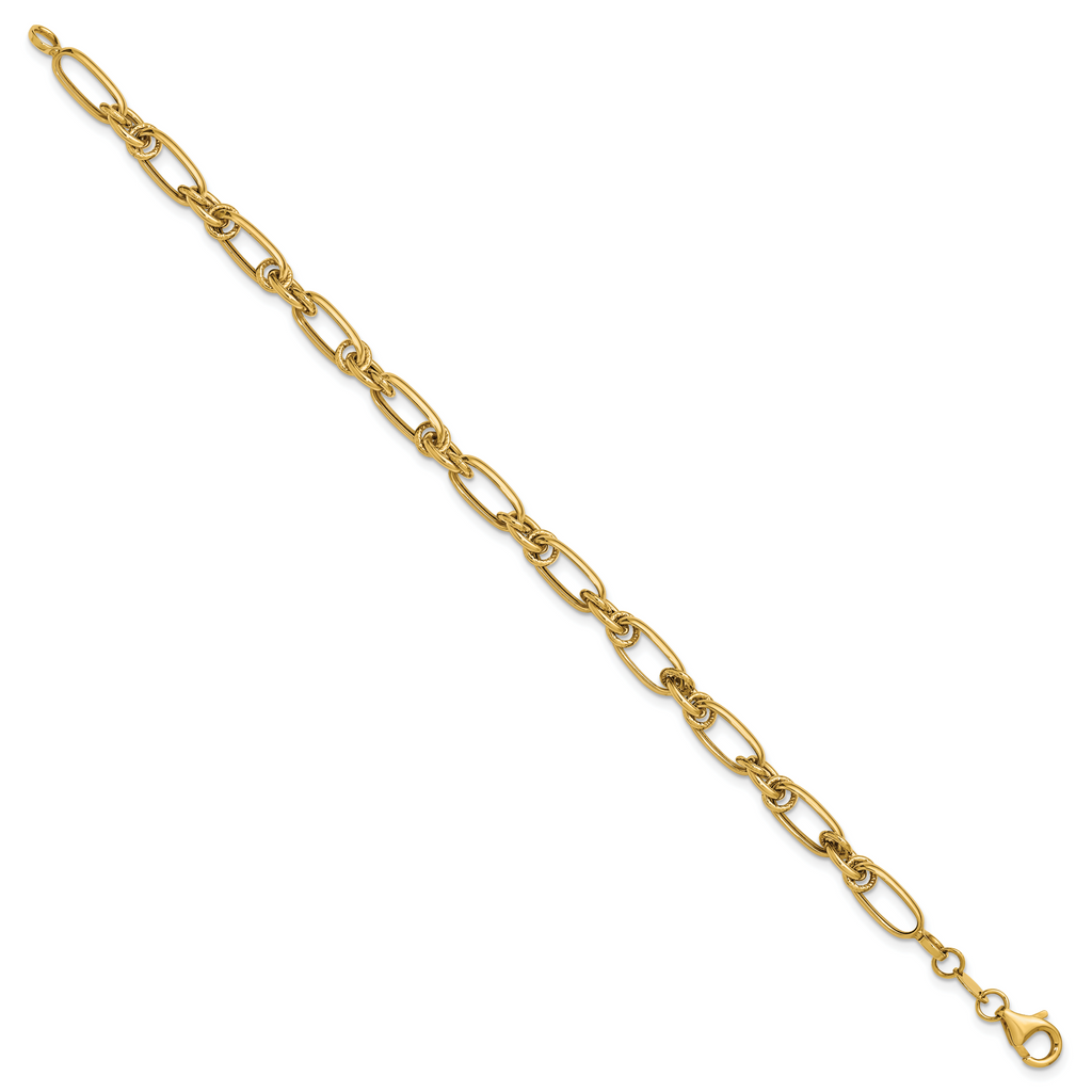 10K Polished Fancy Link Bracelet