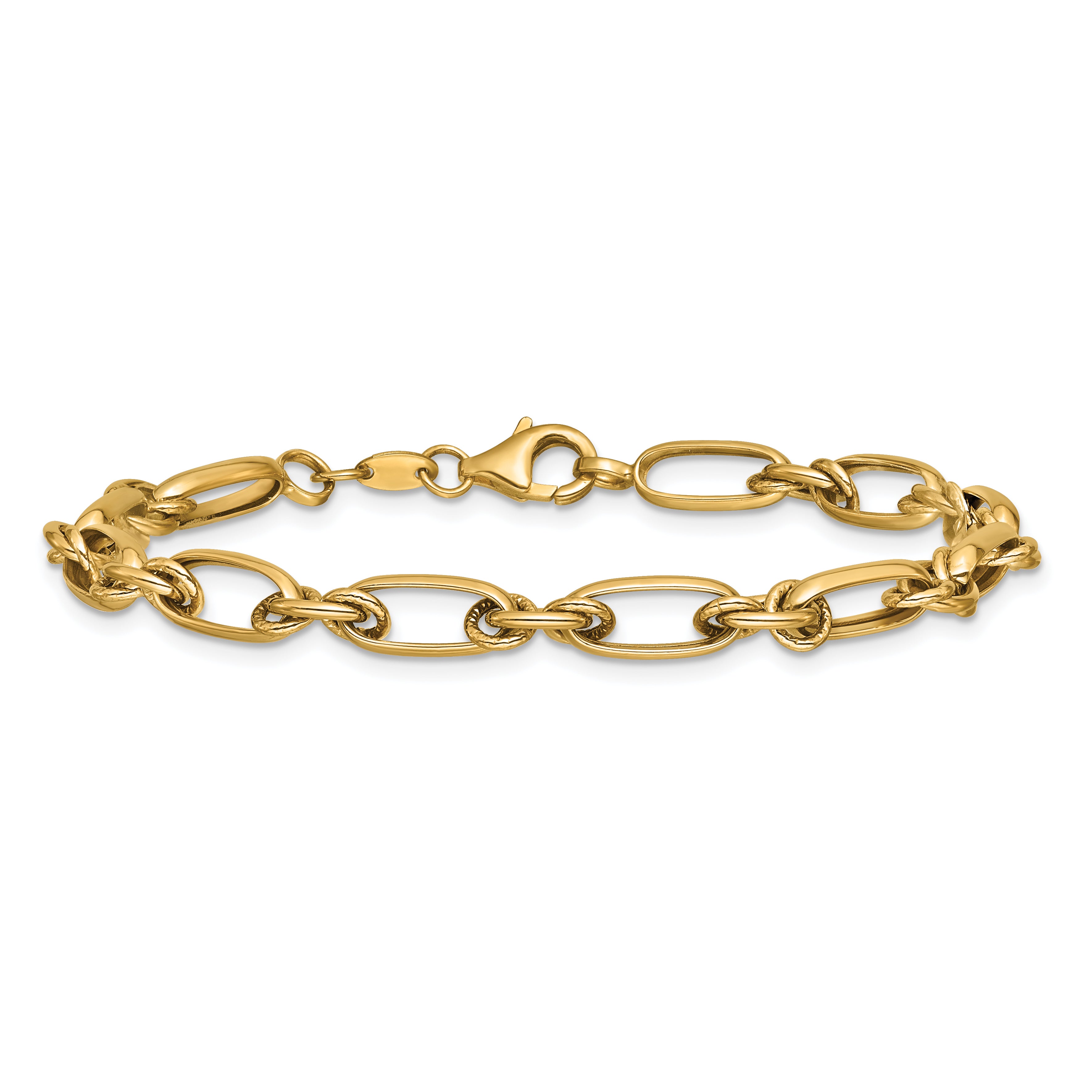 10K Polished Fancy Link Bracelet