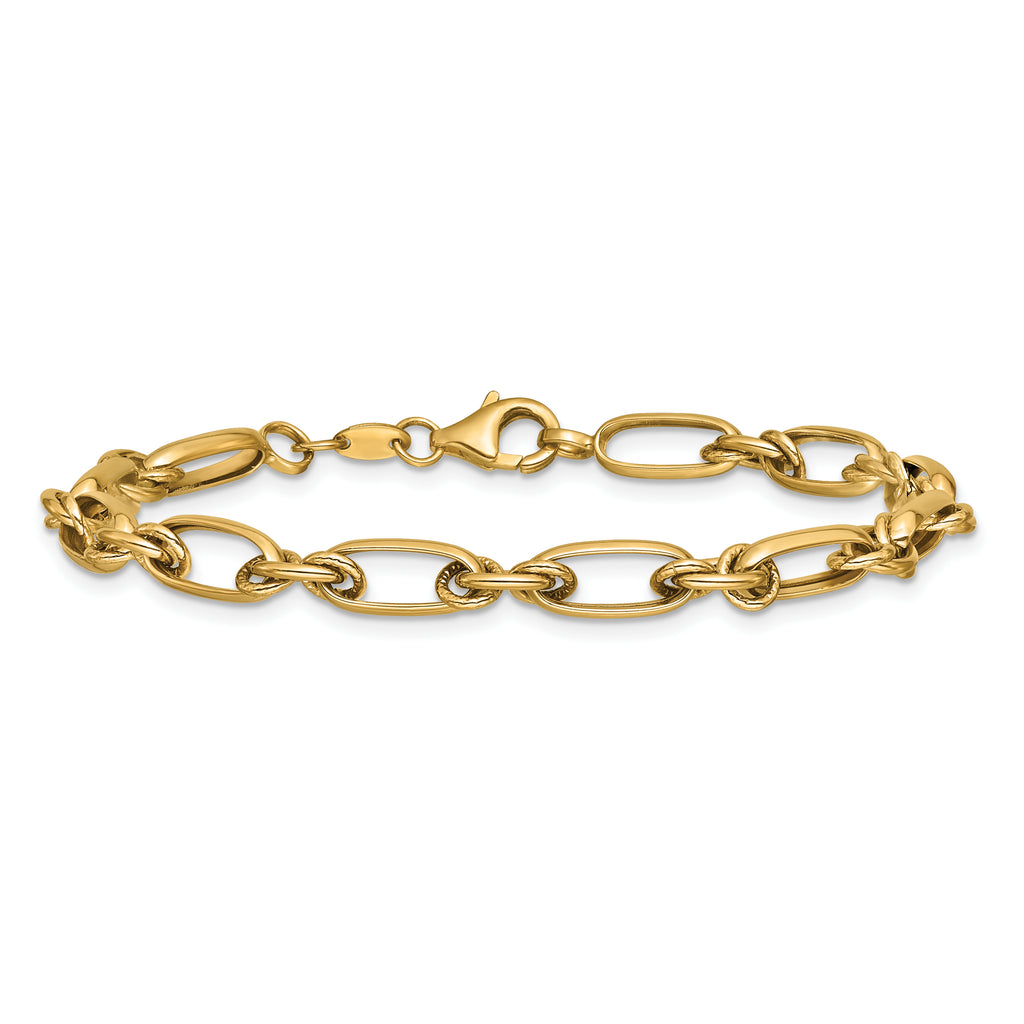 10K Polished Fancy Link Bracelet