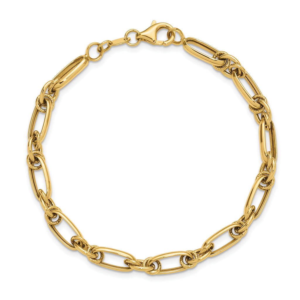 10K Polished Fancy Link Bracelet