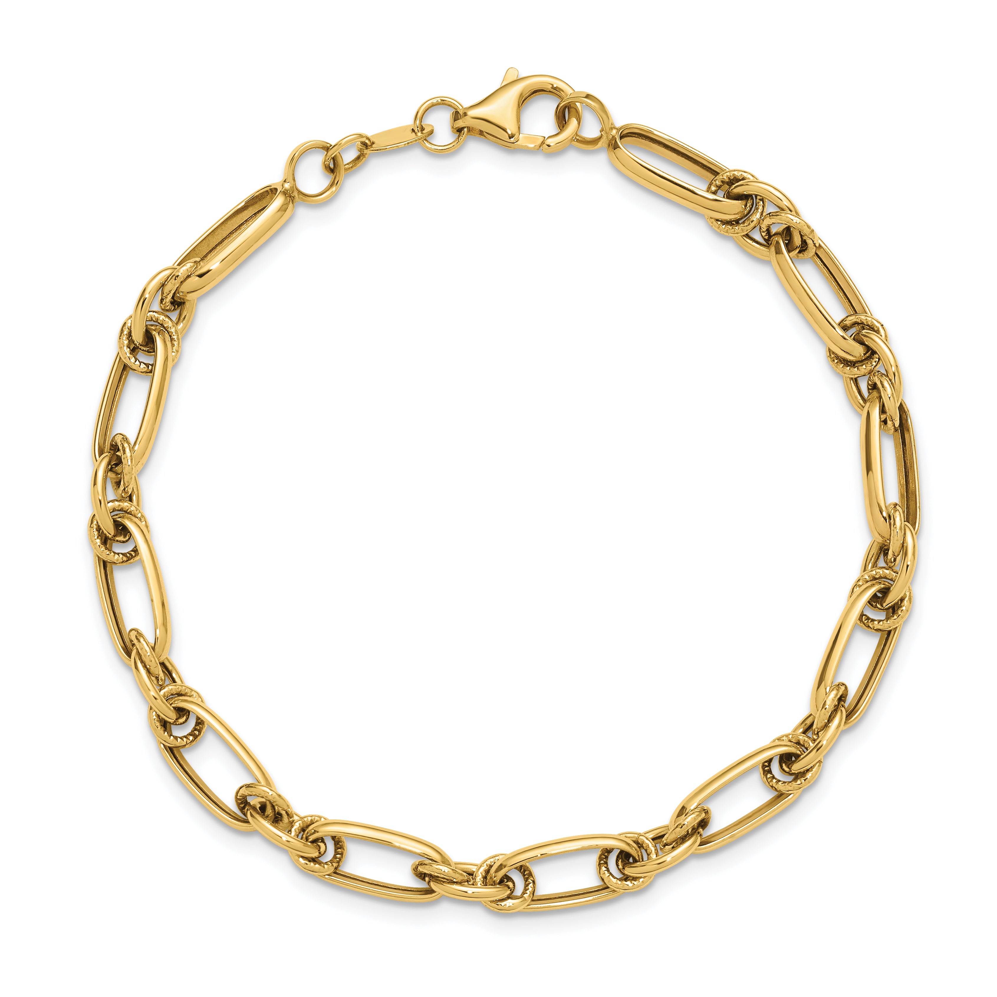 10K Polished Fancy Link Bracelet