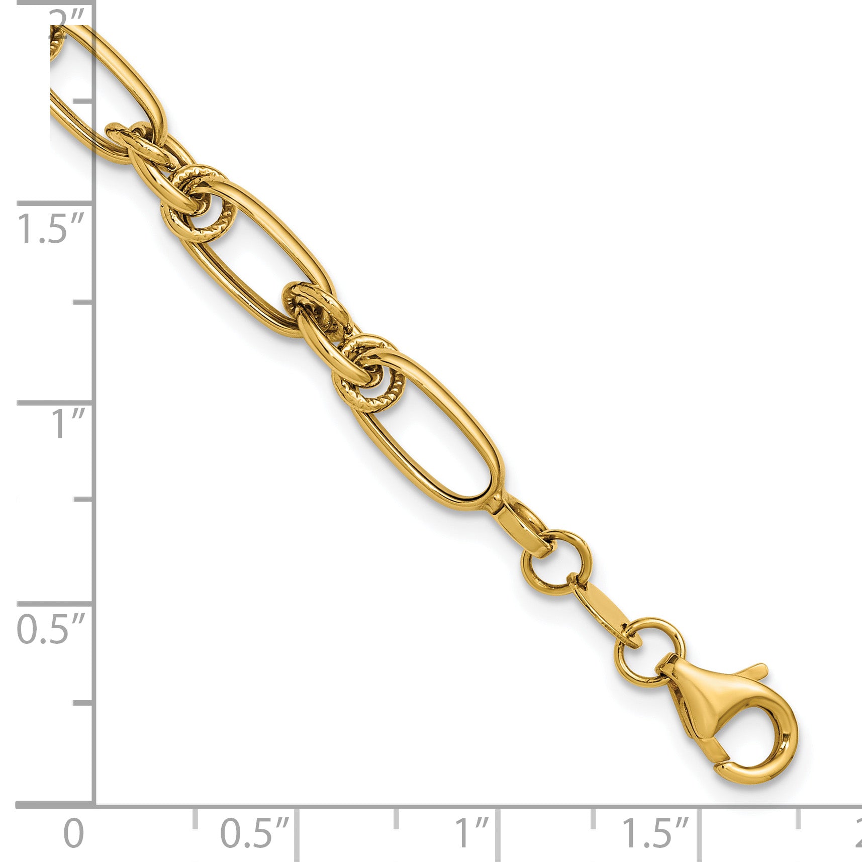 10K Polished Fancy Link Bracelet