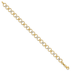 10K w/White Rhodium Polished Fancy Circle Link Bracelet