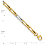 10K w/White Rhodium Polished Fancy Link Bracelet