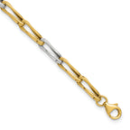 10K w/White Rhodium Polished Fancy Link Bracelet
