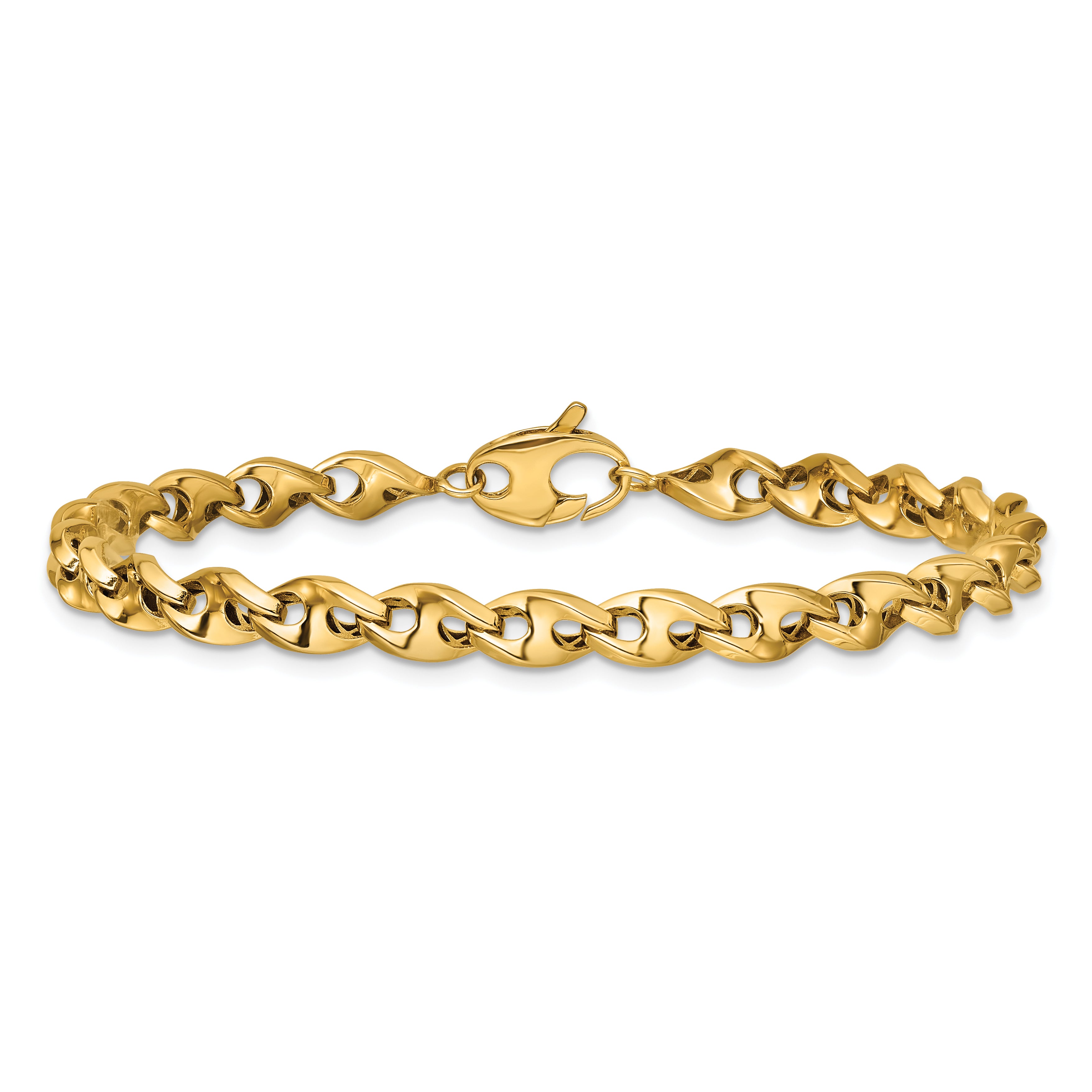 10K Polished Fancy Link Bracelet