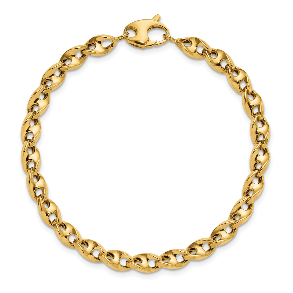 10K Polished Fancy Link Bracelet