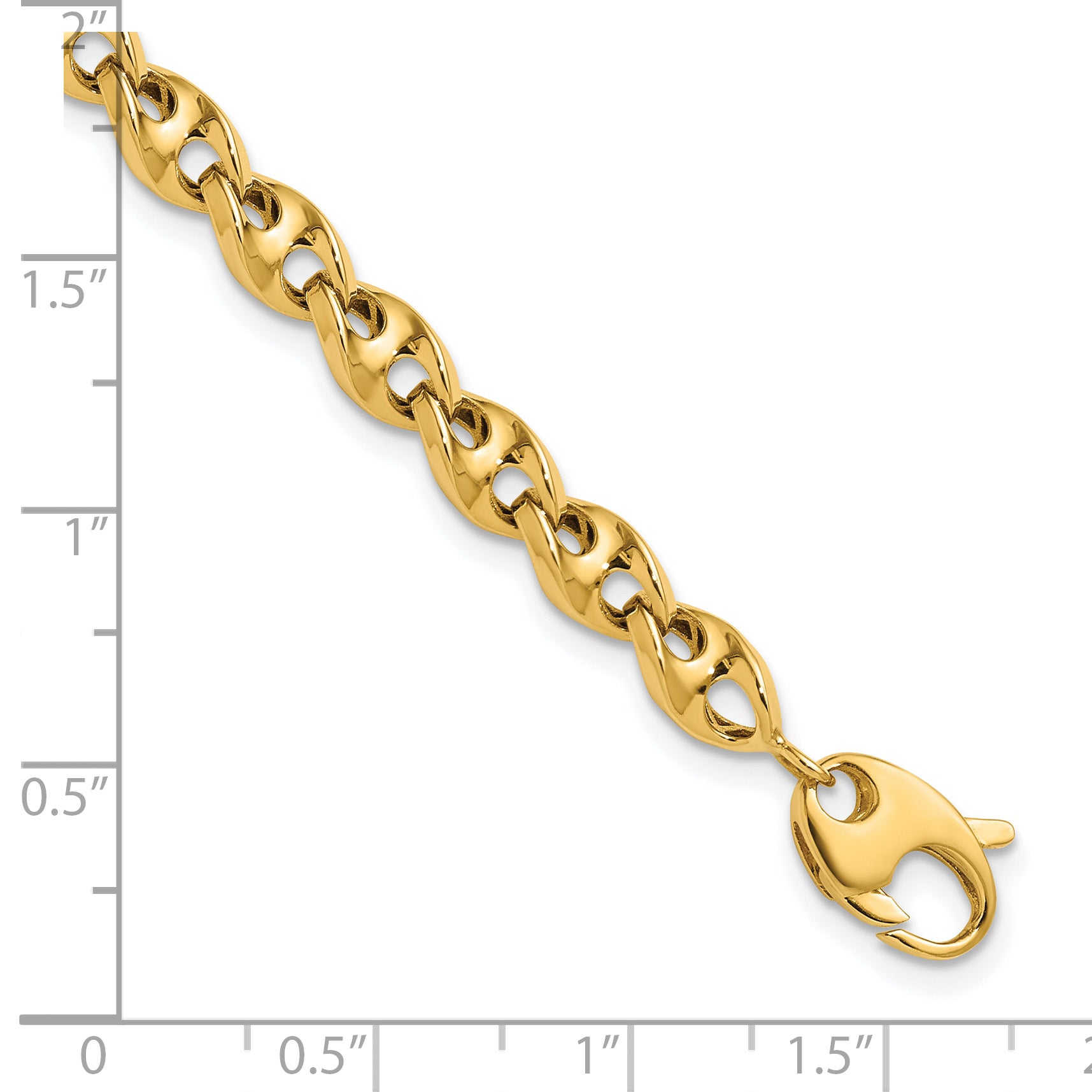 10K Polished Fancy Link Bracelet