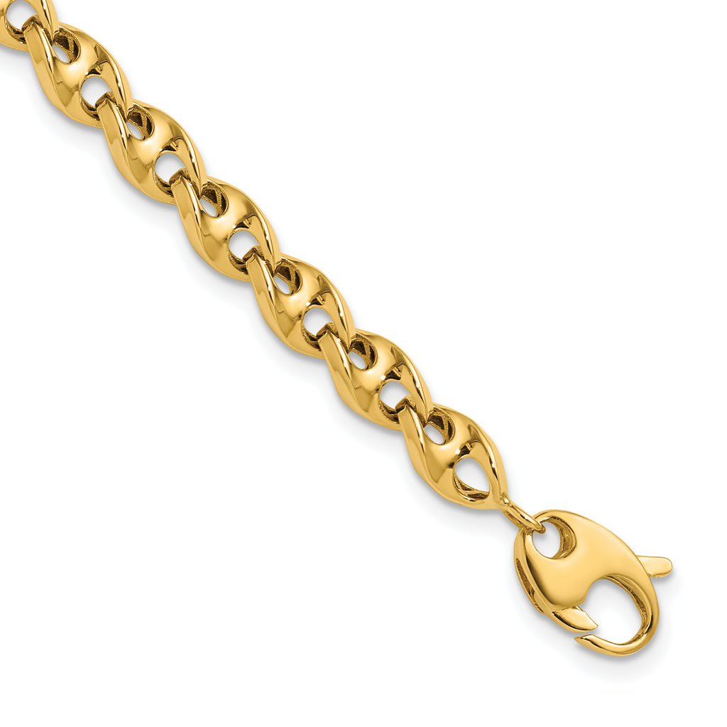 10K Polished Fancy Link Bracelet
